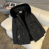 Fur Collar Fashionable All-matching Jacket Hooded Warm Cotton-padded Coat