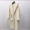Women's Long Pink Wool Alpaca Fleecefiber Fur Coat