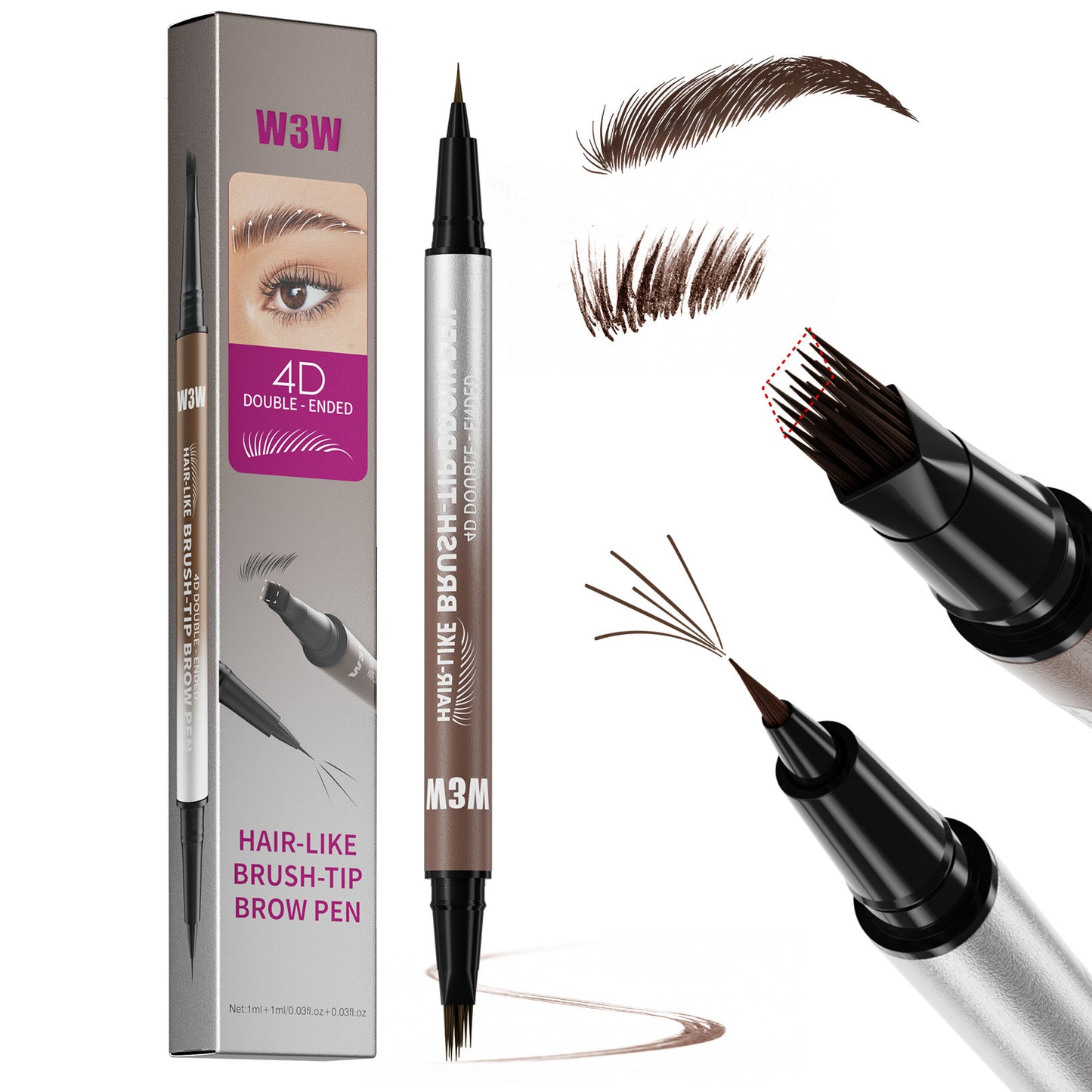 Waterproof Sweat-proof Smudge-proof Double-ended Eyebrow Pencil