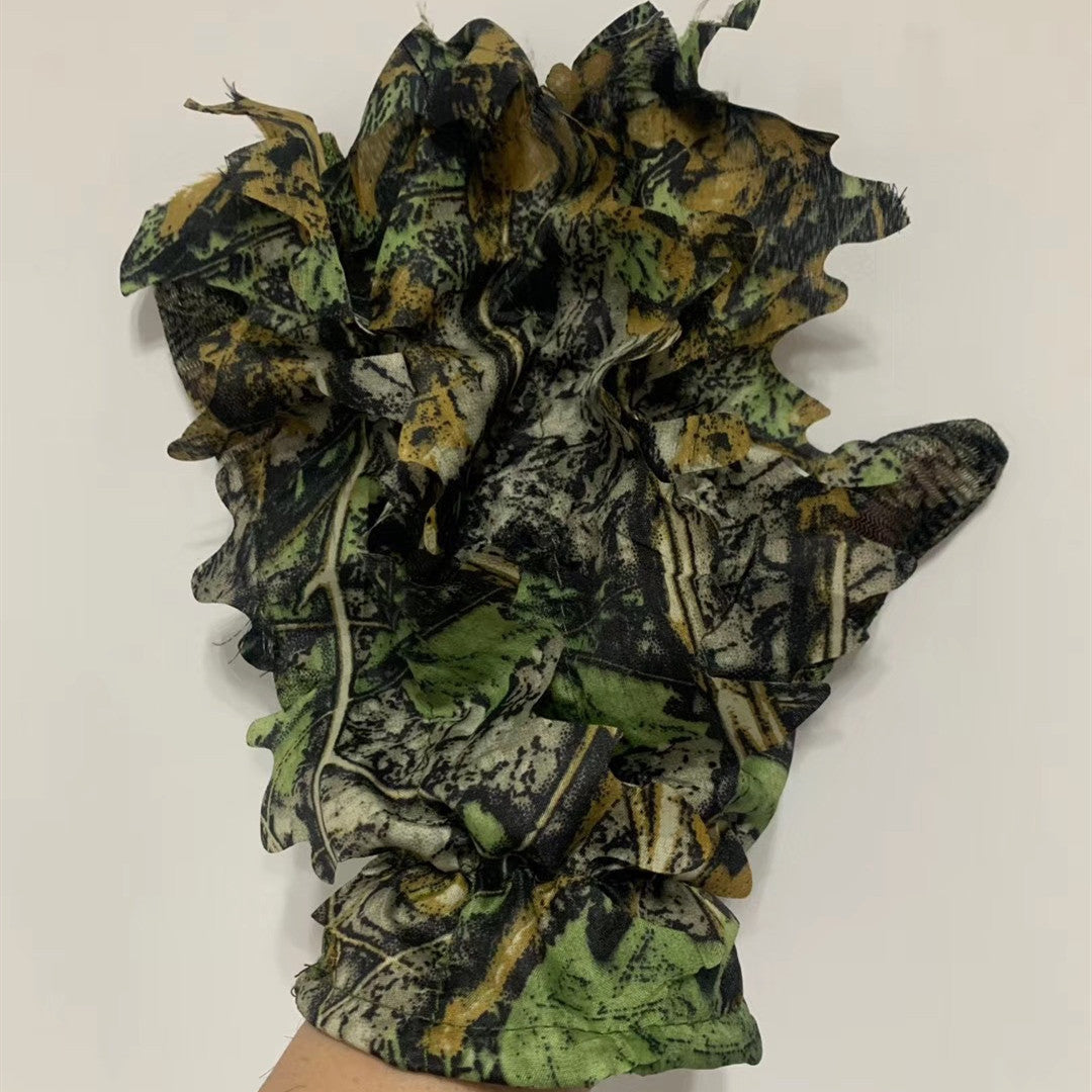3D Gloves Outdoor Camouflage Leaves Matching