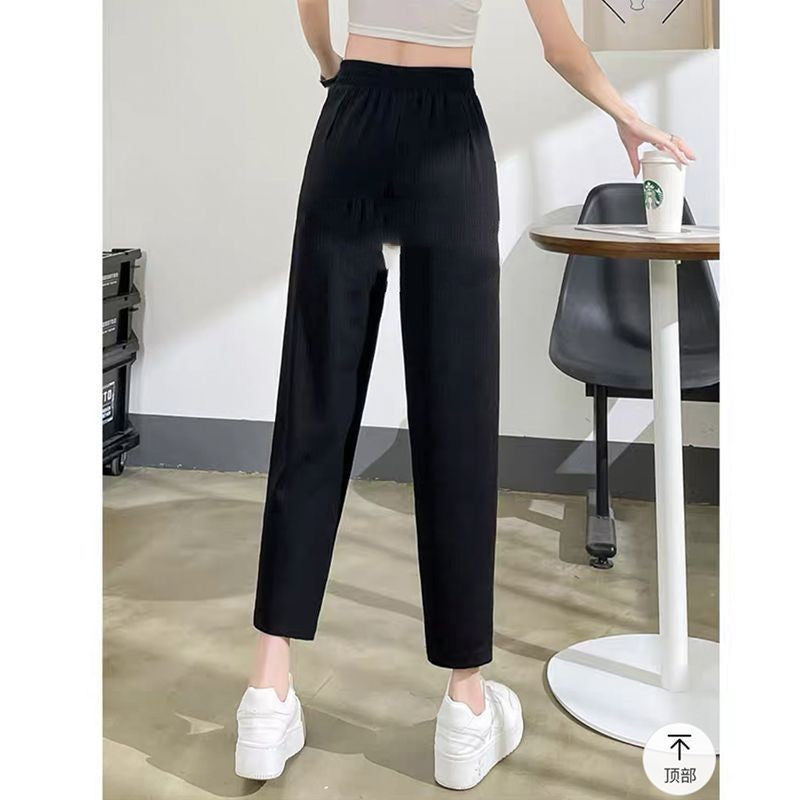 New Corduroy Pants Wide-leg Winter Slim Fit Women's Fleece-lined Thickened Casual Pants