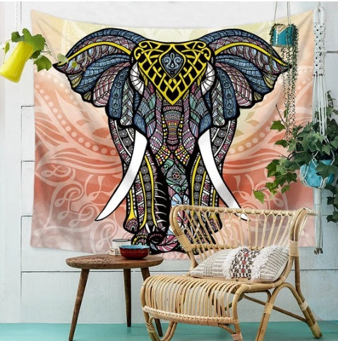 Light Mosaic Great Elephant Tapestry