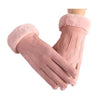 Women's Suede Thermal Gloves Korean Style Windproof