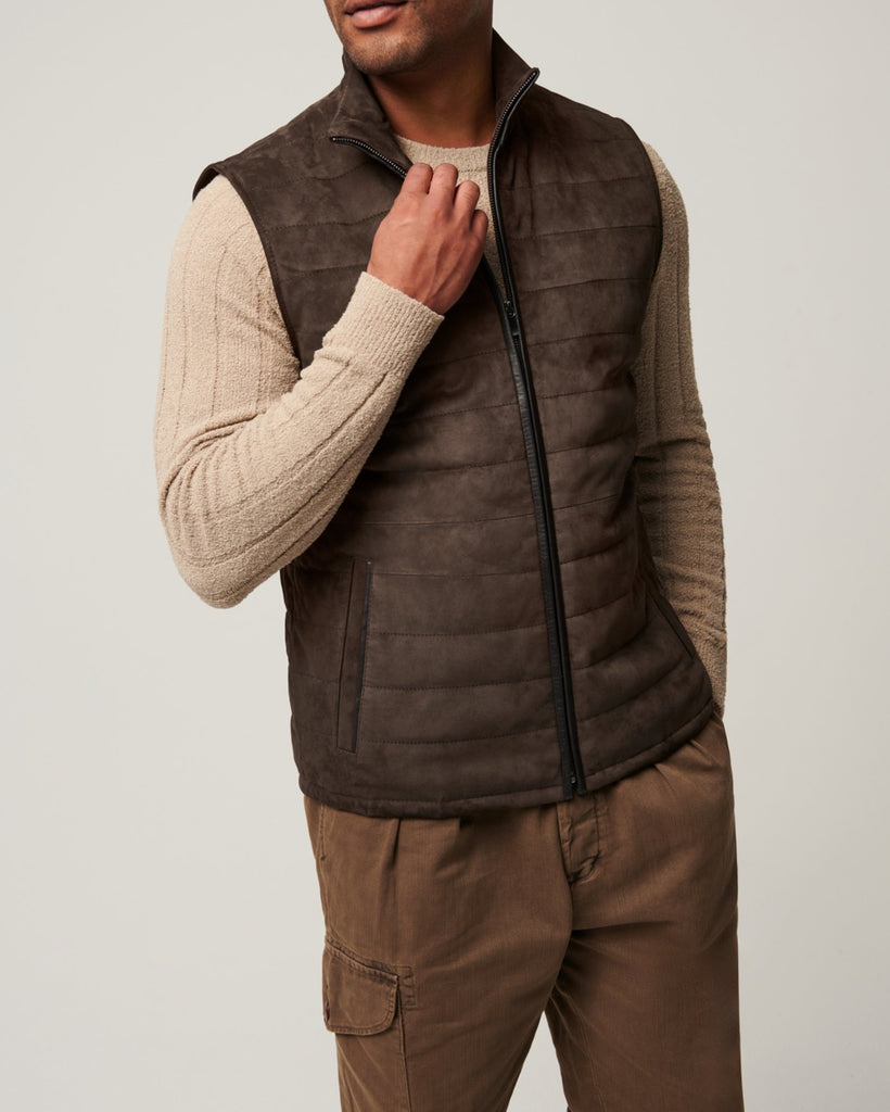 Leather Men's Horizontal Vest Jacket