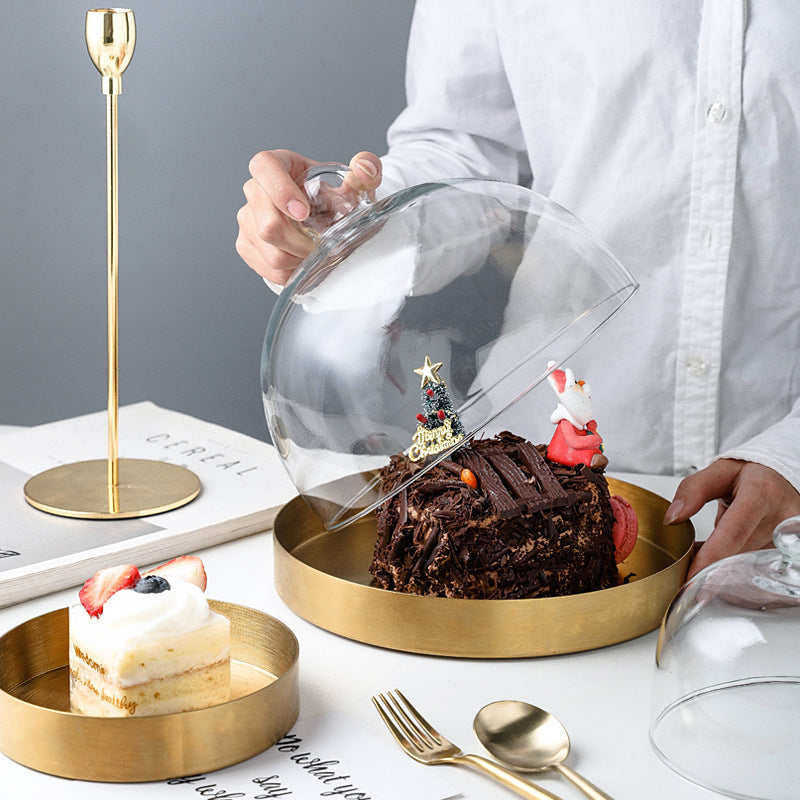 European-style Transparent Glass Cake Cover