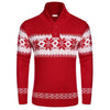 Men's Fashionable Jacquard Knitted Shirt With A Stand-up Collar