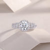 Meteor Shower - Set With 1-carat Top-quality Moissanite S925 Silver And Platinum-plated Diamond Wedding Ring. The Ring Can Be Inspected With A Diamond Pen