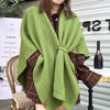 Women's Large-size Long High-grade Knitted Cashmere Shawl With Buckle