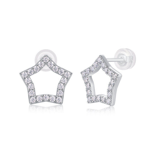 Tonight's Rising Star - Top-quality Moissanite Luxury Fashion Light Luxury Jewelry Silver Stud Earrings S925 Silver Plated Platinum