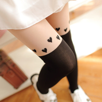 Over-the-knee Stockings Color Matching Stitching