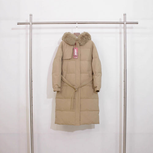 Over The Knee Hood Fur Collar Thickened Warm Cotton Coat