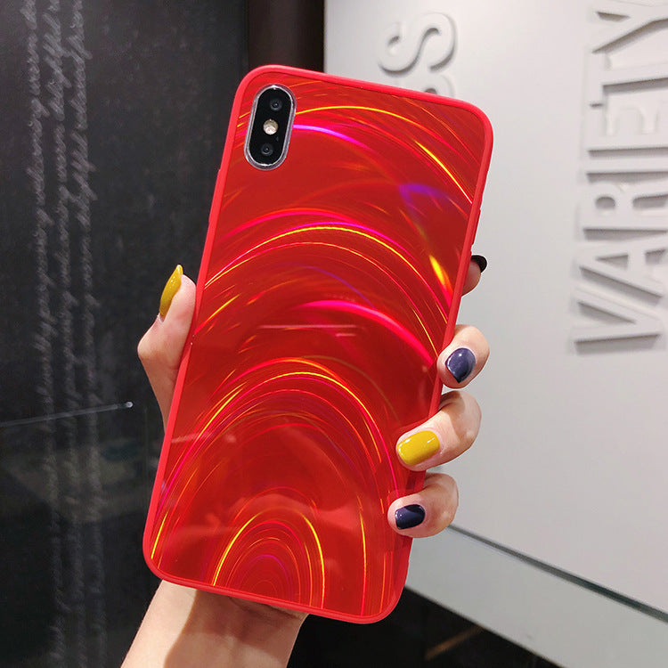 جراب هاتف ناعم بمرآة قوس قزح