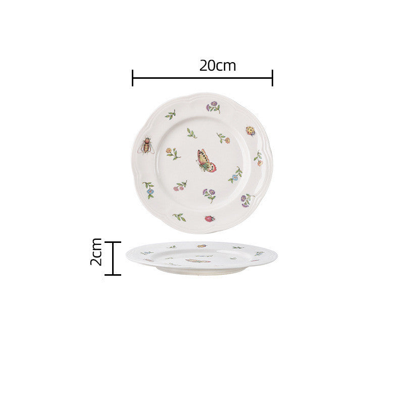 Vintage Dragonfly Butterfly Ceramic Tableware Set