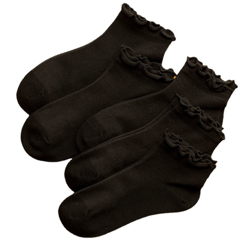 Wooden Ear Lace Children's College Style Cute Girl Socks