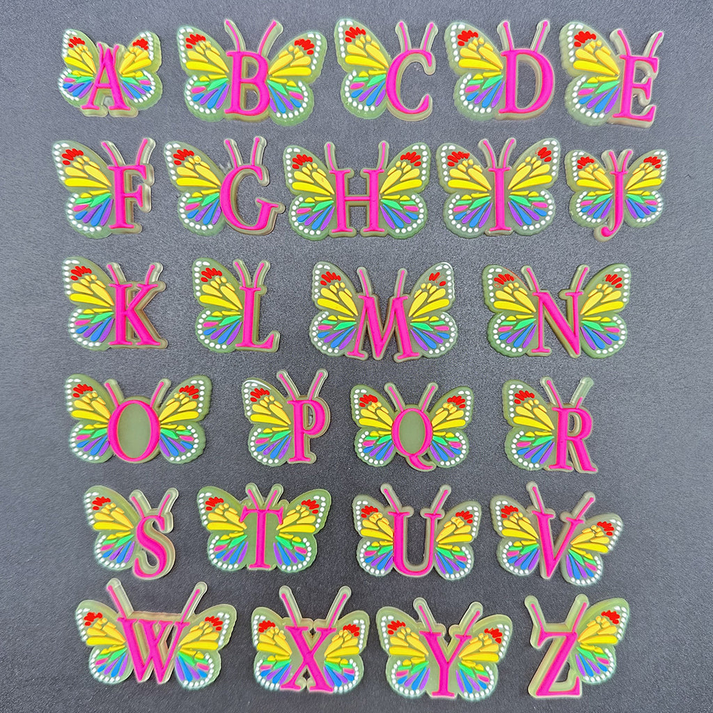 Letter Luminous Butterfly Shoe Ornament Shoe Buckle