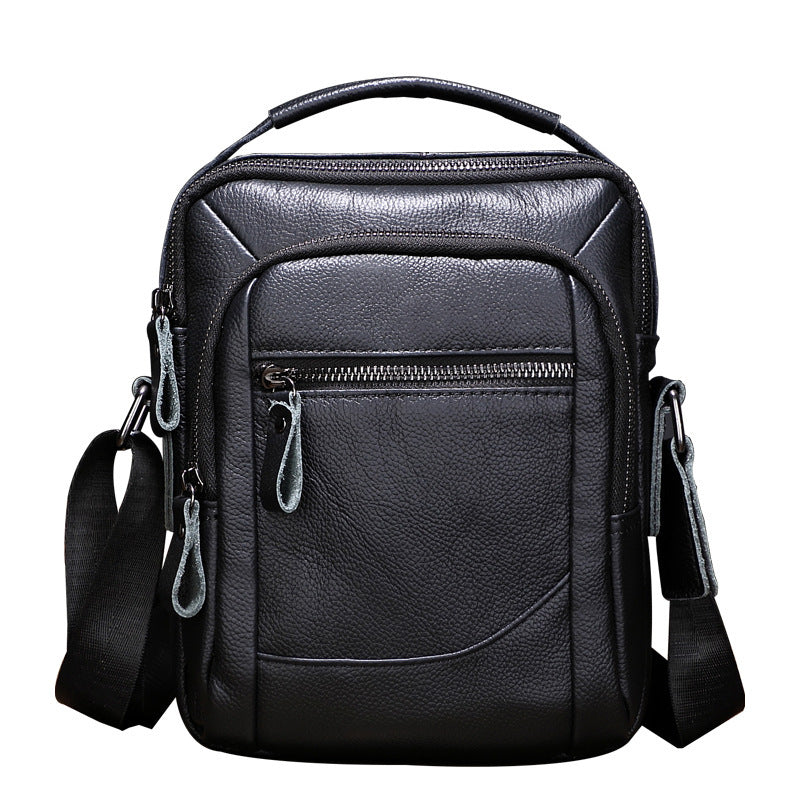 One Shoulder Genuine Leather Business Multifunction Men's Soft Leather Casual Messenger Bag