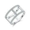 Light Chain Trendy Ring - Set With Top-quality Moissanite S925 Silver And Platinum-plated Diamond Wedding Ring. The Ring Can Be Inspected With A Diamond Pen
