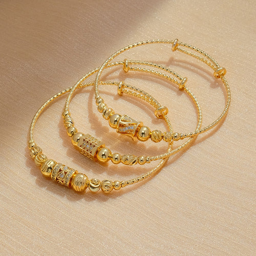 سوار نسائي ذهبي عربي أفريقي دائري كروي