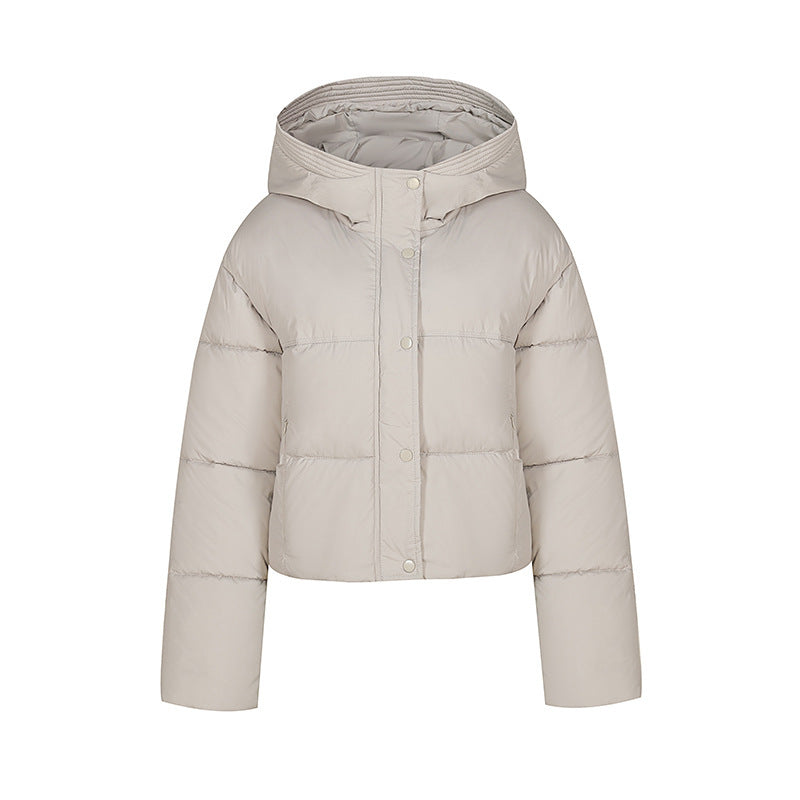 Women's Simple Casual Hooded Short Down Jacket