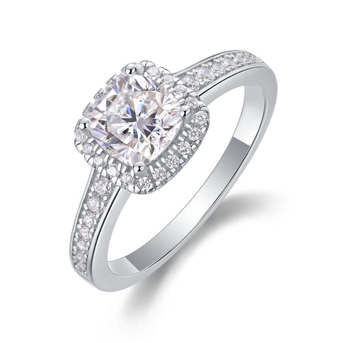 The Passionate - Set With Top-quality Moissanite S925 Silver And Platinum-plated Diamond Wedding Ring Can Be Inspected With A Diamond Pen