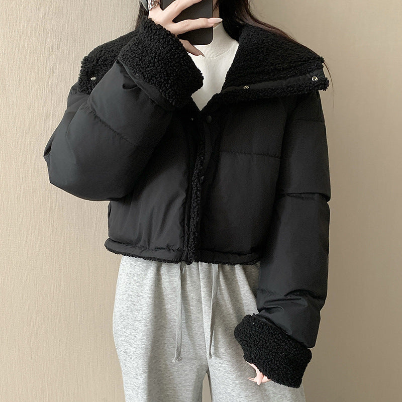 Female Lamb Wool Cotton Baggy Coat