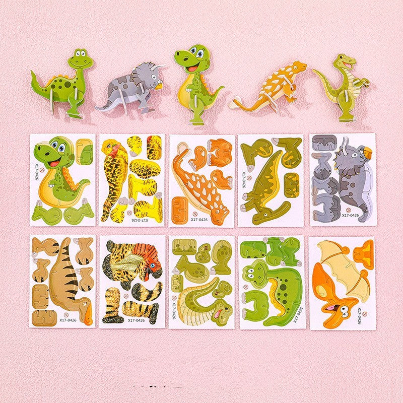 Cartoon Dinosaur 3D Puzzle Model Children DIY Handmade