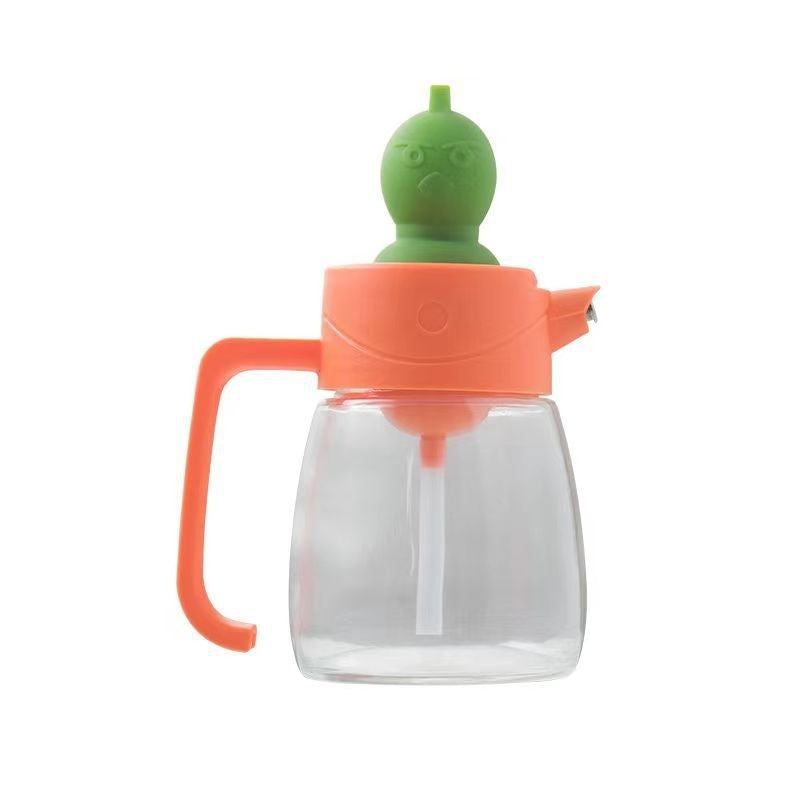 Glass Oiler Brush Cover Integrated Household Leak-proof Oil Bottle Baking And Barbecue Non-oil-stick Bottle