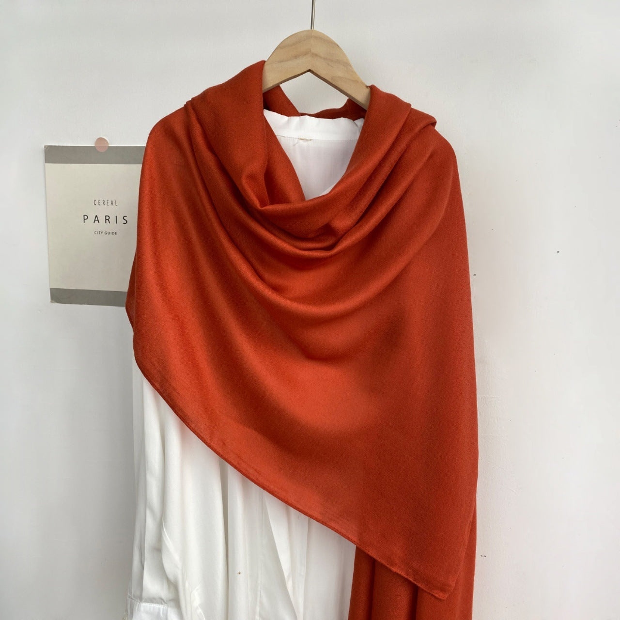 Monochrome Long Scarf Warm Shawl Solid Color Casual Scarf