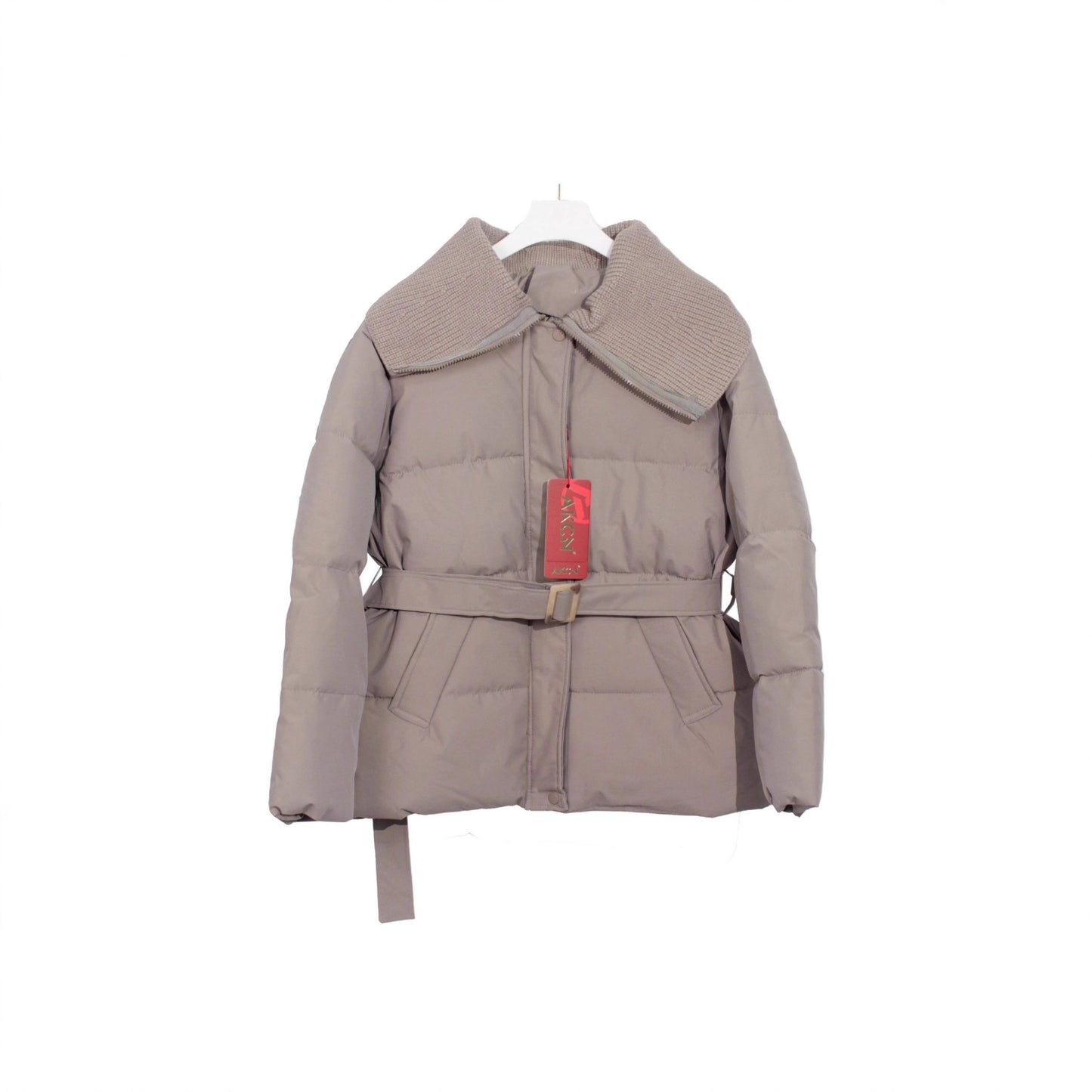 Women's Korean-style Knitted Lapel Down Jacket