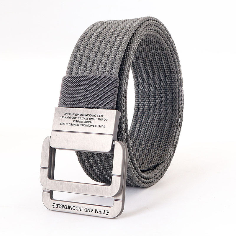 Alloy Double Ring Buckle Woven Nylon Tactical Sports Outdoor Waist Belt