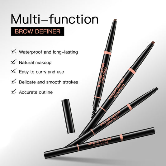 Waterproof And Sweat-proof Distinct Look Three-dimensional Line Carving Triangle Eyebrow Pencil