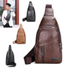 Men's Multi-layer Large Capacity Waterproof Pu Crossbody Shoulder Bag