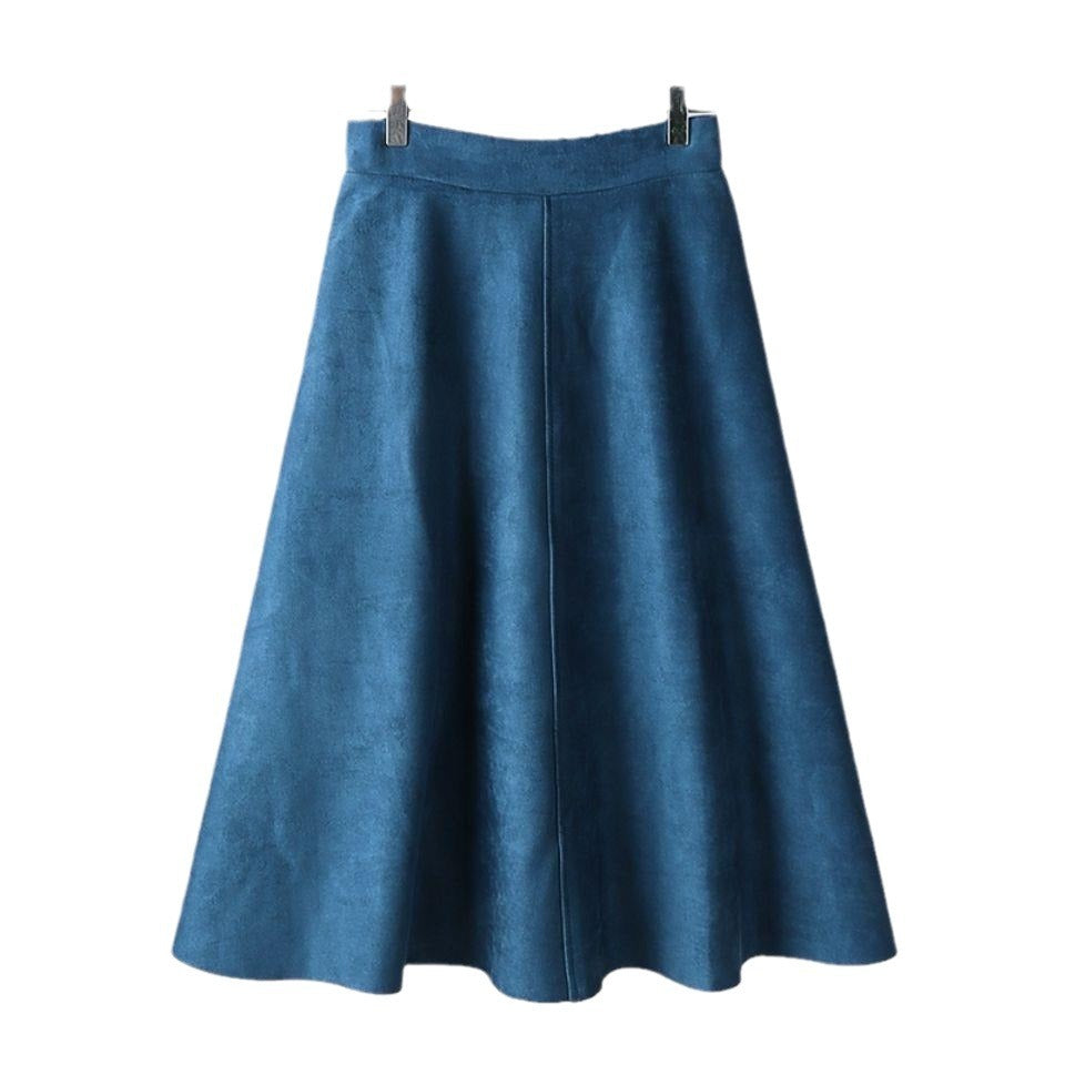 High Waist Slimming Mid-length Retro A- Line Large Hem Umbrella Skirt