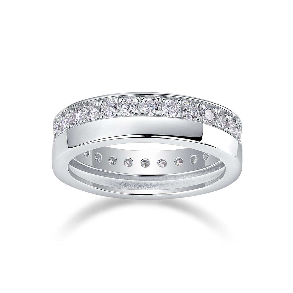 Star River - Set With Top-quality Moissanite S925 Silver And Gold-plated Diamond Wedding Ring. The Ring Can Be Inspected With A Diamond Pen