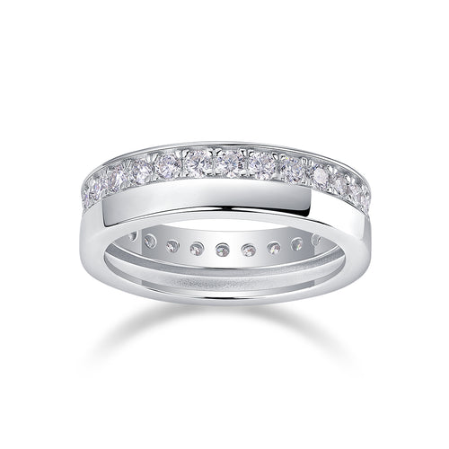 Star River - Set With Top-quality Moissanite S925 Silver And Gold-plated Diamond Wedding Ring. The Ring Can Be Inspected With A Diamond Pen