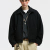 Retro Deconstructed Wool Jacket Men's Lapel Loose Zip-up Coat