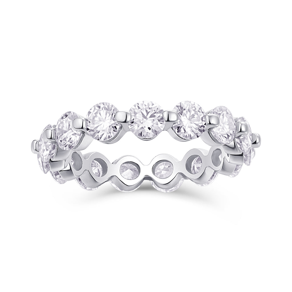 The Morning Star Shines - A Wedding Ring Set With Top-quality Moissanite S925, Silver And Platinum-plated. The Ring Can Be Inspected With A Diamond Pen