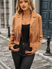 Long Sleeve Locomotive Style Suede Short Tassel Coat