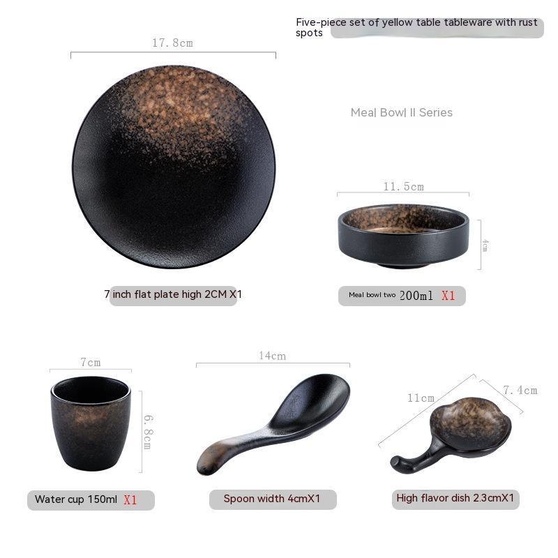 Japanese-style Hotel Table Display Tableware Four-piece Bowl And Dish Set Single Restaurant Restaurant Hot Pot Restaurant Commercial Logo