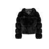Black Faux Fur Short Hood Jacket
