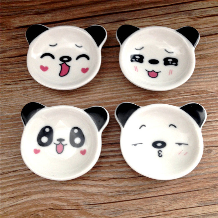 Ceramic Lesser Panda Sauce Dish Cute Expression
