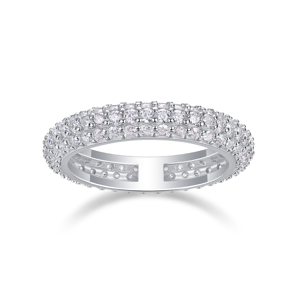Twilight Beach - A Wedding Ring Set With Top-quality Moissanite S925 Silver And Platinum-plated Diamond. The Ring Can Be Inspected With A Diamond Pen