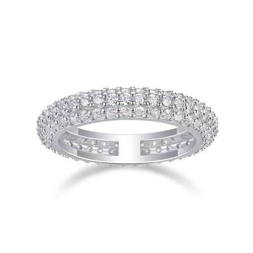 Twilight Beach - A Wedding Ring Set With Top-quality Moissanite S925 Silver And Platinum-plated Diamond. The Ring Can Be Inspected With A Diamond Pen