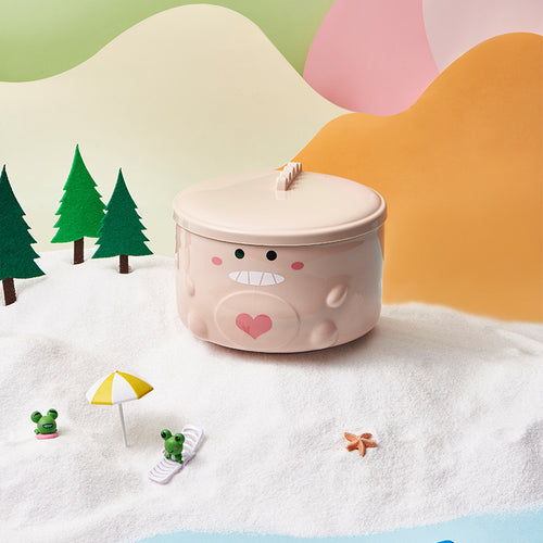 304 Stainless Steel Dinosaur Instant Noodle Bowl Plastic Instant Noodle Bowl For Student Dormitory With Lid