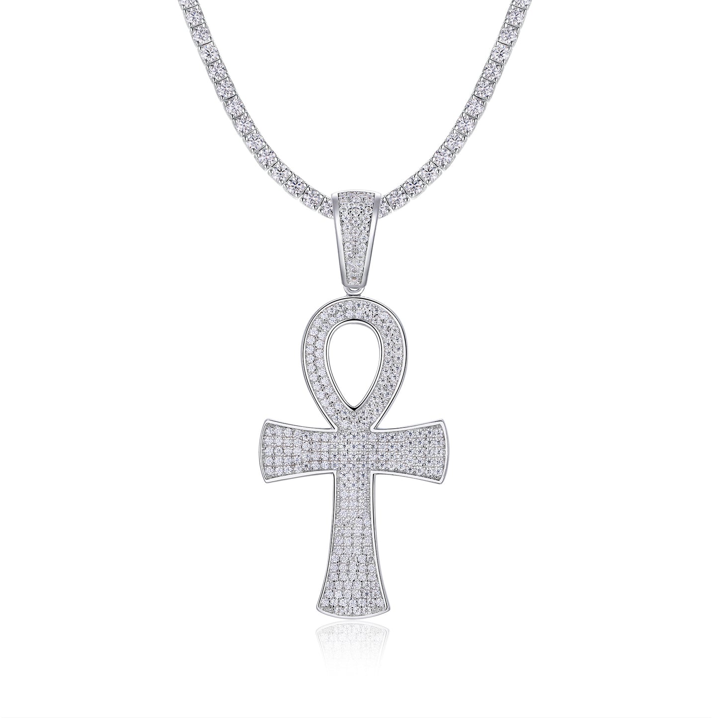 Set With Top-quality Moissanite, This Luxurious And Fashionable Light Luxury Trend Jewelry Necklace Pendant Is Made Of S925 Silver Electroplated With Platinum