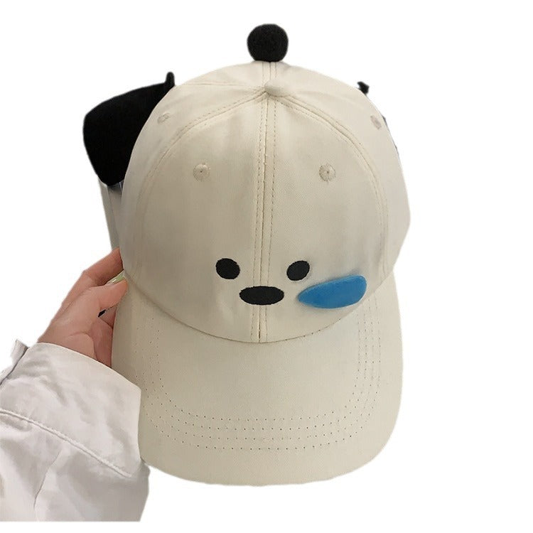 Cute Three-dimensional Snot Puppy Baseball Cap Student Outdoor Photography Sun-poof Peaked Face-showing Hat