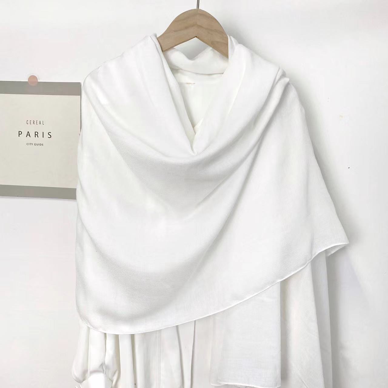 Monochrome Long Scarf Warm Shawl Solid Color Casual Scarf