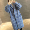 Fashion Loose Medium-length Plaid Coat For Women