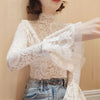 Fleece-lined Thickened Horn Lace Underwear Turtleneck