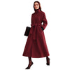 Women's Double-breasted Long Wool Coat With Suit Collar